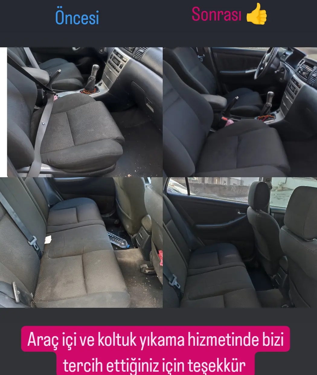 Araç koltuk yıkama hizmetimiz 